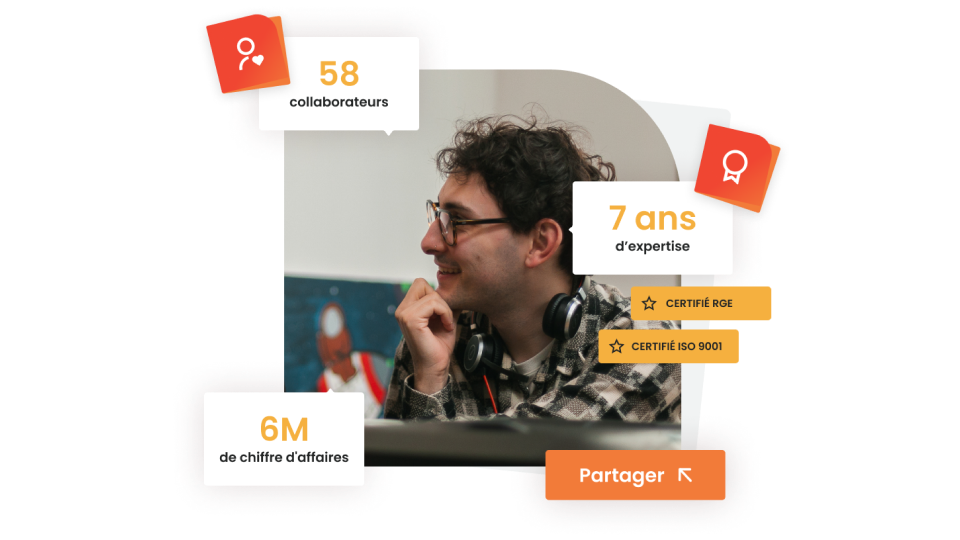 Partagez : 58 collaborateurs, 6M de chiffres d